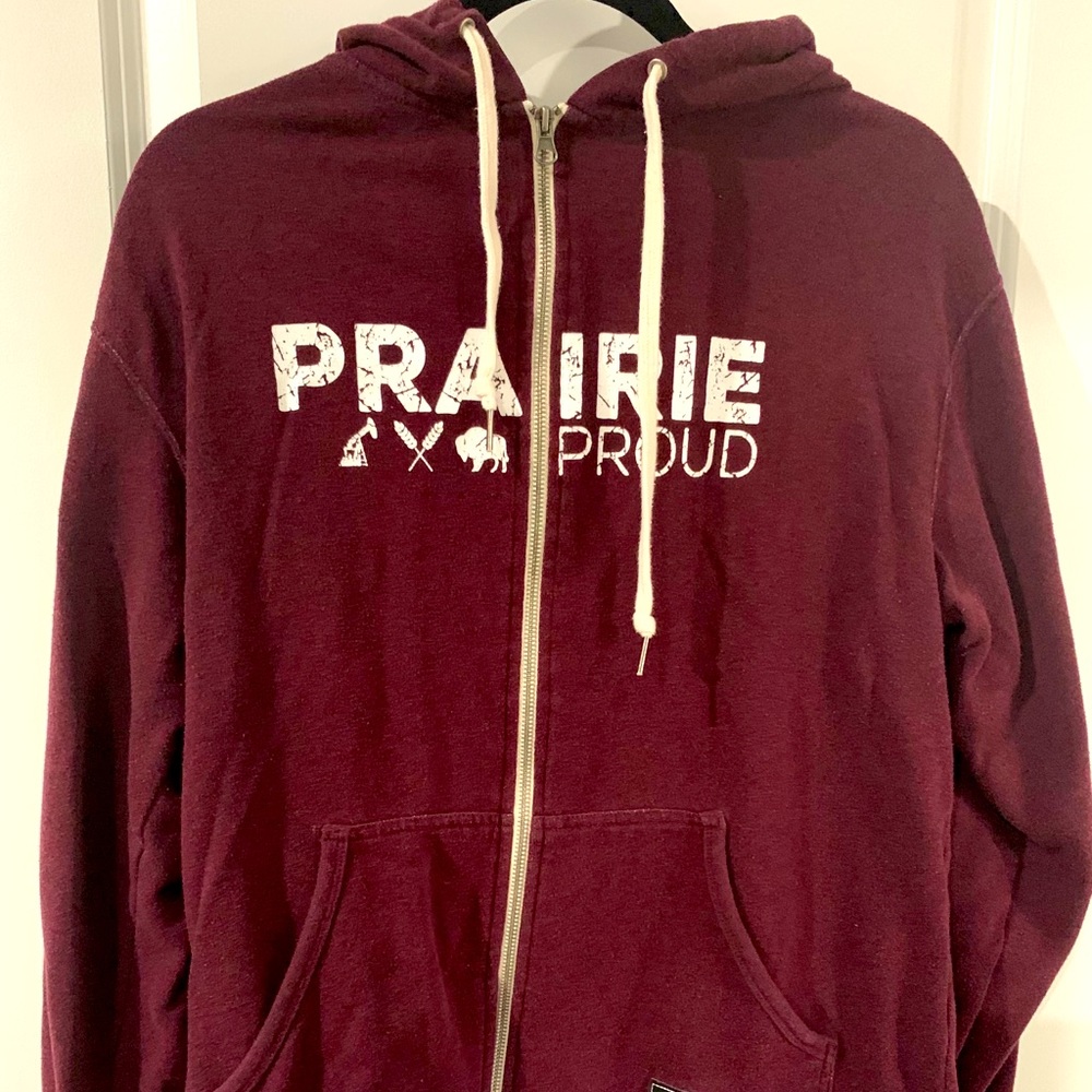 Ladies Maroon Prairie Proud Zip Up Sweater
